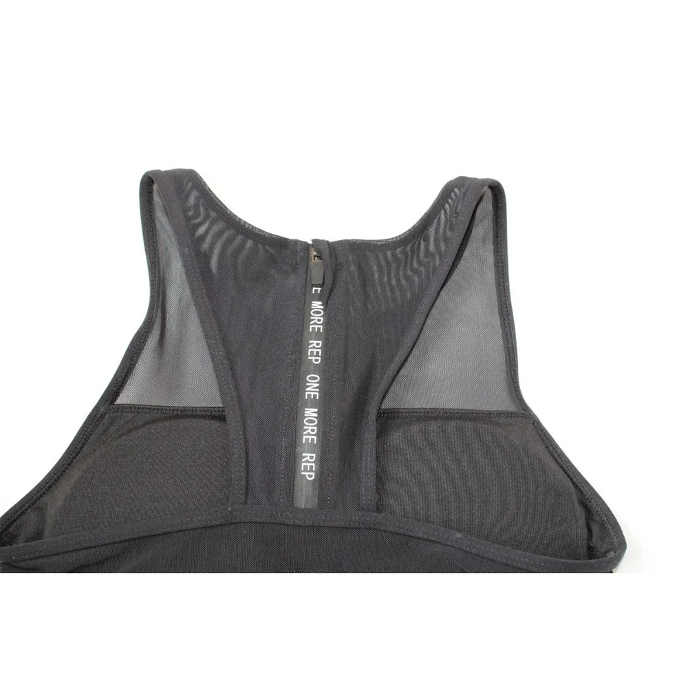 ZYIA ACTIVE Black ALL STAR BRA Mesh Zip Back ONE MORE REP Size Small - Picture 3 of 6